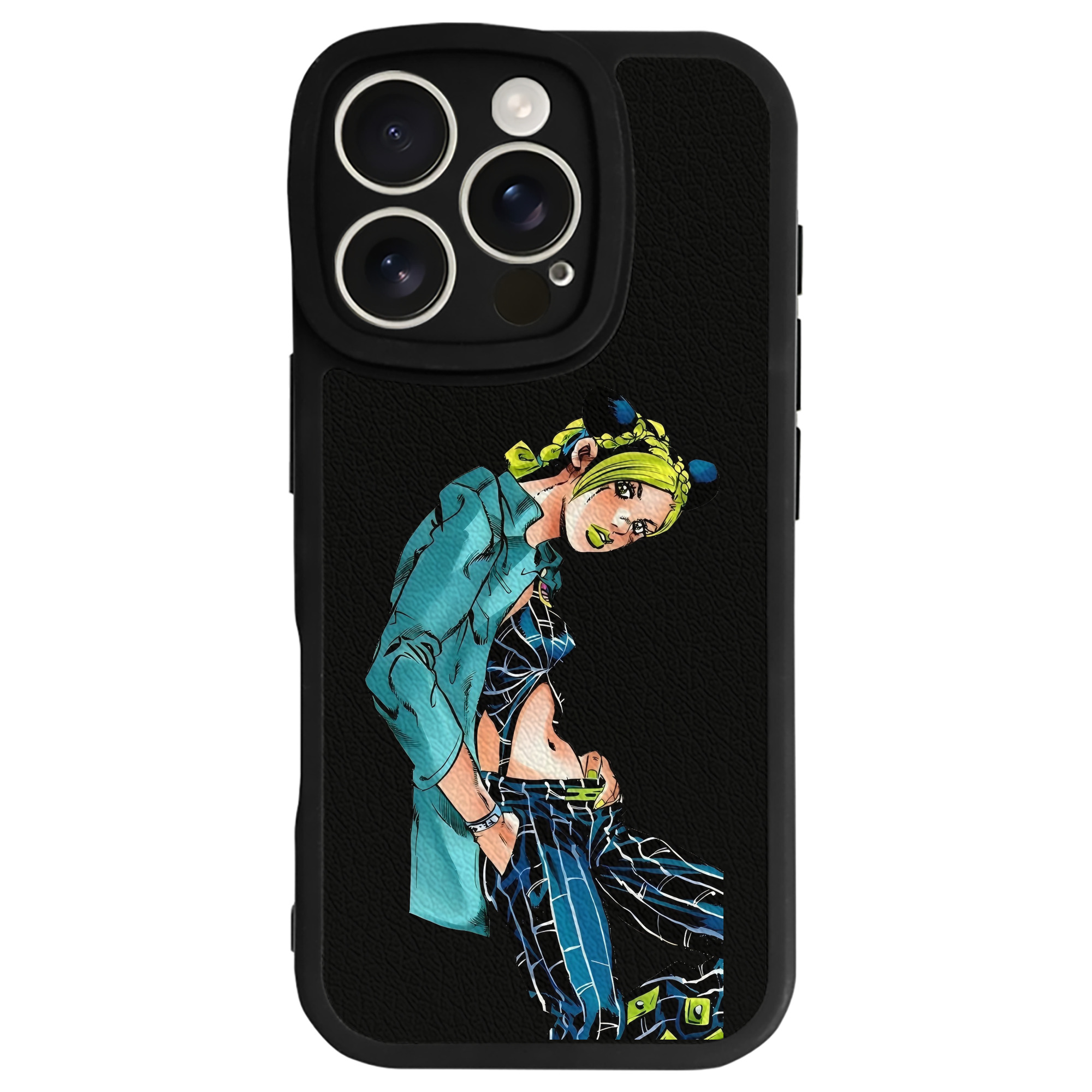 （画像用） "ジョジョの奇妙な冒険 くうじょう ジョリーン JoJo's Bizarre Adventure Jolyne Cujoh " 【iPhone 16シリーズ対応】シリコンスマホケース（レザー調） 材質：シリコン